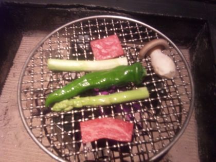 いろり割烹 稲穂(いなほ) 特撰和牛サーロインと季節の野菜炭火焼き